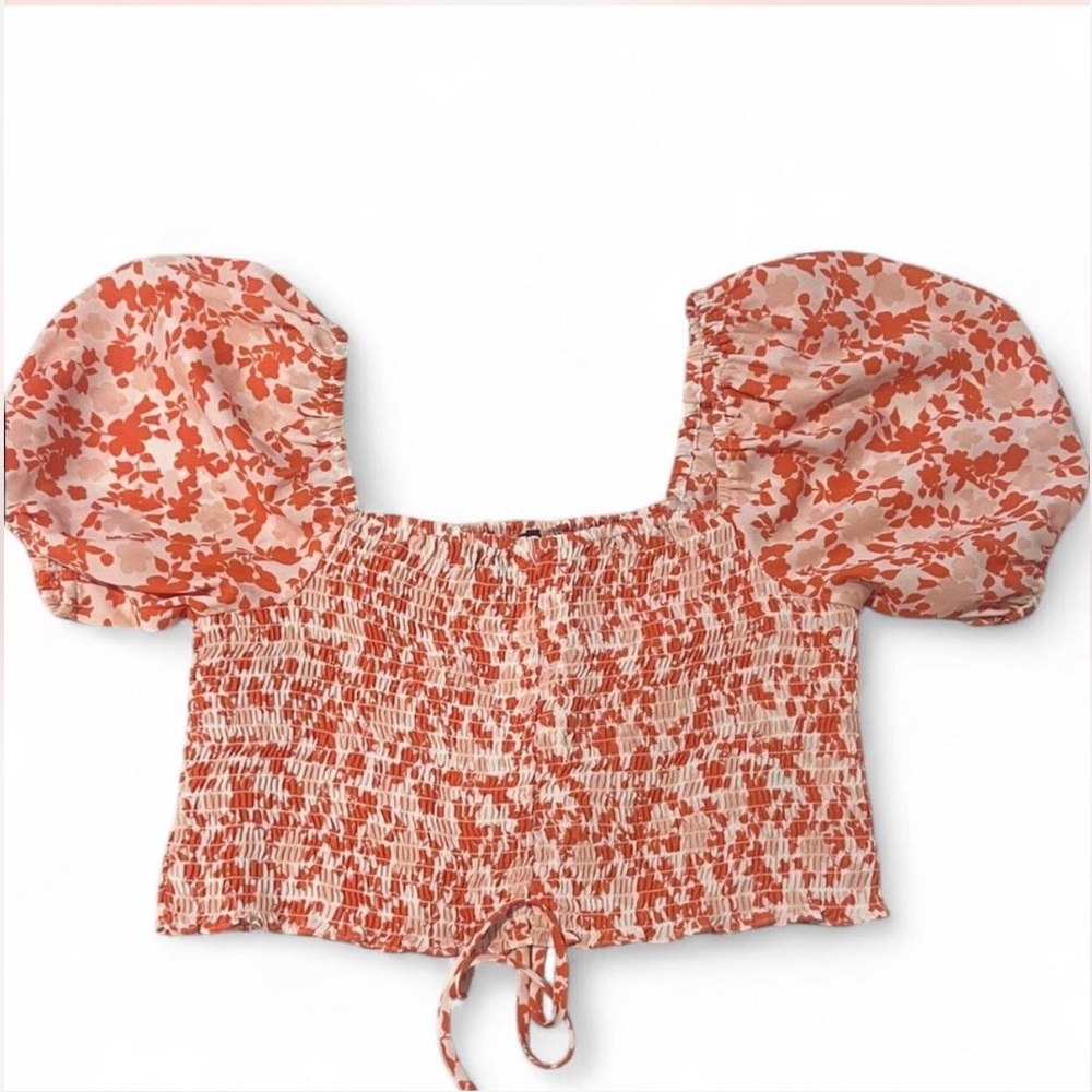 Orange Floral Top